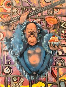 Blauer Orang-Utan Süße Leckereien von Anda Bieza