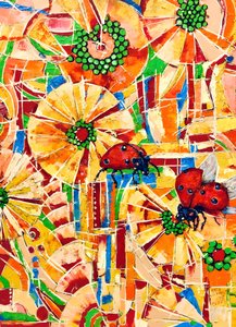 Bunte Garten-Marienkäfer