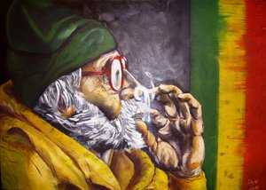Rauchender Rasta-Mann