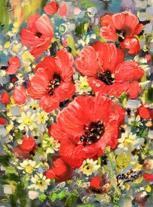 Lebendige Rote Mohnblumen von Anda Bieza