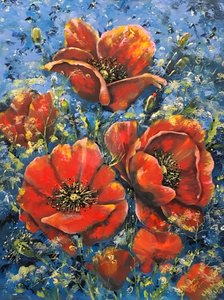 Lebendige Rote Mohnblumen