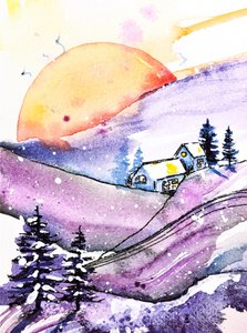 Wintermondhütte von Anda Bieza
