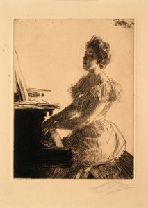 Am Klavier (Fräulein Anna Burnett) von Anders Leonard Zorn