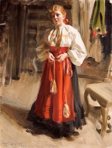Mädchen im Orsa-Kostüm, 1911