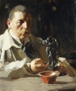 Selbstporträt mit Faun und Nymphe von Anders Leonard Zorn
