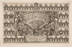 Frau Ingeborg Kruse kniet vor Gottes Thron. Aus der Leichenpredigt