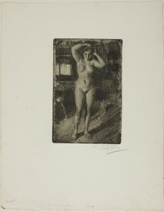 Anna macht sich die Haare von Anders Leonard Zorn