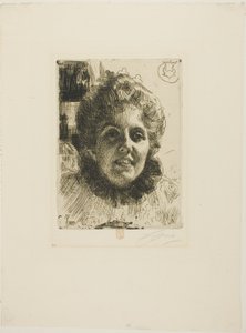 Aurore (Mrs. Aurore Klintberg, geb. Oxenstierna, Kopf) von Anders Leonard Zorn