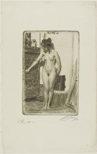 Vor dem Ofen von Anders Leonard Zorn