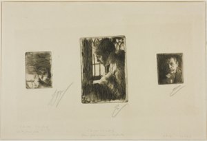 Mädchenkopf; Bauernmädchen am Fenster von Anders Zorn
