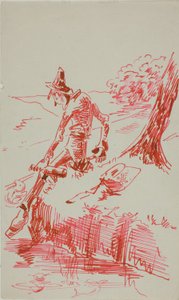 Mann beim Angeln und mit Flasche von Anders Zorn