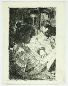 Lesen (Herr und Frau Ch. Deering) von Anders Leonard Zorn