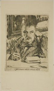 Selbstporträt mit Inschrift von Anders Leonard Zorn