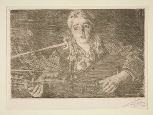Frau mit schwedischer Laute von Anders Leonard Zorn