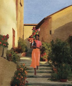Frau mit Dorfblumen von Andile Bokweni