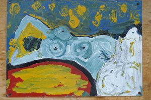 Blauer weiblicher Akt von Ando Gilardi