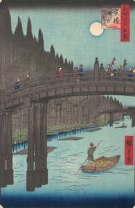 Bambusmarkt an der Hauptstadtbrücke, 1857 von Ando Hiroshige