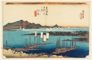 Ejiri, Blick über Mio-no-Matsu-bara, in Die Dreiundfünfzig Stationen der Tokaido-Straße (Tokaido Gojusan Tsugi-no Uchi) von Ando Hiroshige