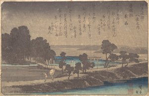 Abendregen im Azuma-Wald von Ando Hiroshige