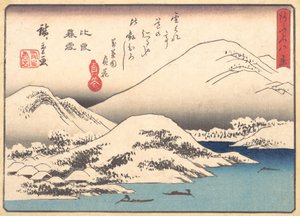 Abendschnee am Berg Hira von Ando Hiroshige