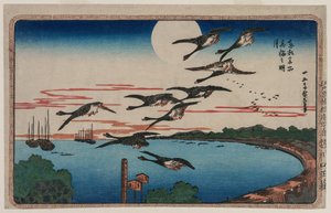 Vollmond über Takanawa, aus der Serie Berühmte Orte in der östlichen Hauptstadt, ca. 1831 von Ando Hiroshige