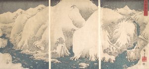 Kiso-Schlucht im Schnee von Ando Hiroshige