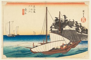 Kuwana, Mündung des Kiso-Flusses, in Die Dreiundfünfzig Stationen der Tokaido-Straße (Tokaido Gojusan Tsugi-no Uchi)
