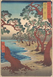 Maiko-Strand, Provinz Harima, aus der Serie Ansichten berühmter Orte in den Sechzig..., ca. 1853 von Ando Hiroshige