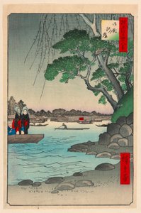 Omnaya-Flussufer (Omnya-Gashi) aus der Serie Einhundert berühmte Ansichten von Edo von Ando Hiroshige