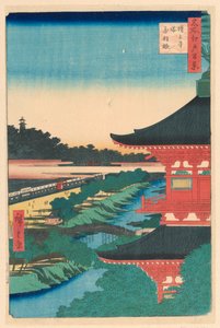Pagode des Zojoji-Tempels, Akabane (Zojoji-to, Akabane) aus der Serie Einhundert Ansichten von Edo von Ando Hiroshige