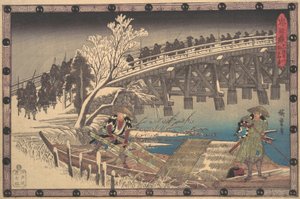 Szene I in Akt XI von Chushingura, ca. 1835 von Ando Hiroshige