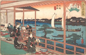 Teehaus an der Weidenbrücke, ca. 1835-42 von Ando Hiroshige
