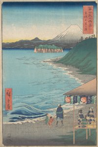 Blick auf den Berg Fuji vom Seven-ri-Strand, Provinz Sagami, datiert 4. Monat, Pferdejahr 1858