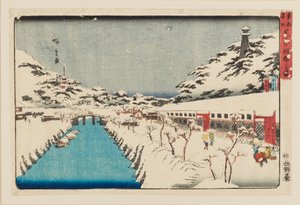 Holzschnitt - Shiba akabane no yuki, 1797-1858 von Ando Hiroshige