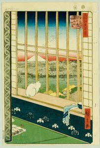 Asakusa-Reisfelder während des Hahnenfestes von Ando or Utagawa Hiroshige