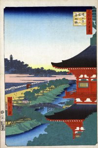 Die Pagode im Zojoji-Tempel in Akabane (Hundert berühmte Ansichten von Edo) von Ando or Utagawa Hiroshige
