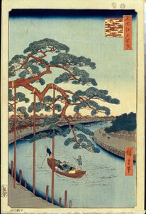 Hundert berühmte Ansichten von Edo: Fünf Kiefern und der Onagi-Kanal von Ando or Utagawa Hiroshige