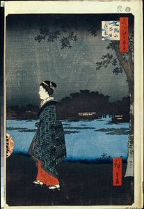 Hundert berühmte Ansichten von Edo: Nachtansicht von Matsuchiyama und dem San