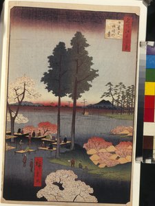 Hundert berühmte Ansichten von Edo: Suwa-Klippe in Nippori von Ando or Utagawa Hiroshige