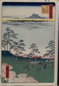 Hundert berühmte Ansichten von Edo: Blick nach Norden von Asukayama von Ando or Utagawa Hiroshige