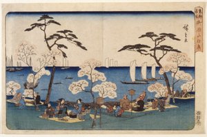 Kirschblüten in Uyeno von Ando or Utagawa Hiroshige