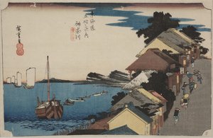 Uferdamm von Ando or Utagawa Hiroshige