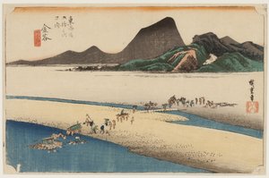 Enshu-Ufer des Oi-Flusses von Ando or Utagawa Hiroshige
