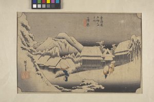 Abendschnee in Kambora von Ando or Utagawa Hiroshige
