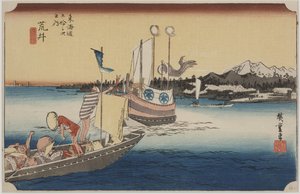 Fährboote von Ando or Utagawa Hiroshige