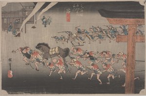 Fest im Atsuta-Schrein von Ando or Utagawa Hiroshige