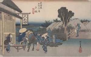 Gabelung der Straße bei Motomachi von Ando or Utagawa Hiroshige