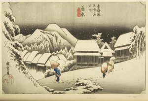 Kanbara: Nachtschnee von Ando or Utagawa Hiroshige