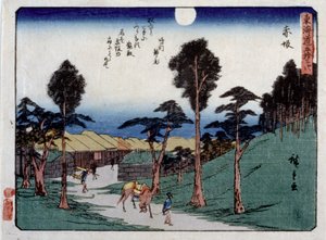 Kyoka Tokaido Serie, Akasaka von Ando or Utagawa Hiroshige