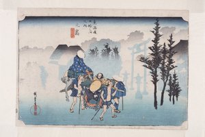 Mishima: Morgennebel von Ando or Utagawa Hiroshige